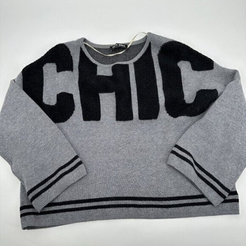 Vero Moda Womens Sweater Small Gray Chic Casual Crew Neck Pullover Knit Preppy